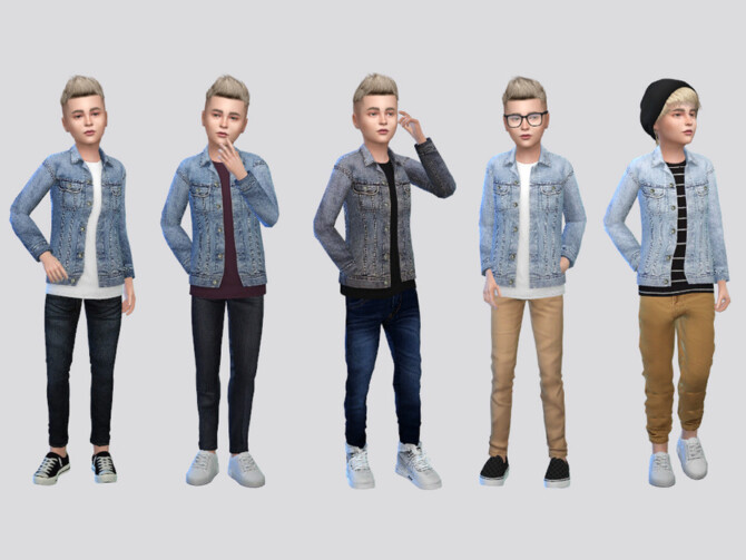 Sims 4 Jaxon Denim Shirt Jacket Boys by McLayneSims at TSR