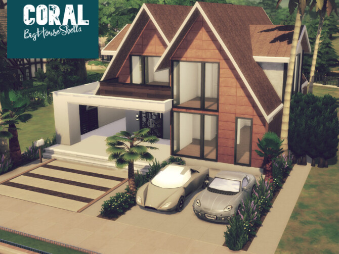 Sims 4 Coral Shell house by GenkaiHaretsu at TSR