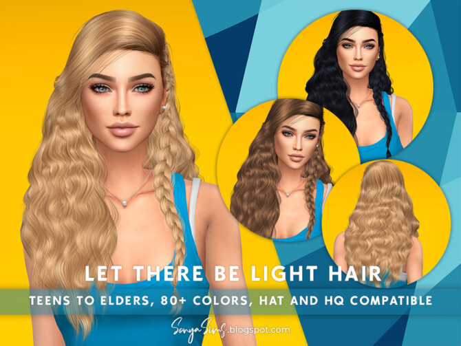 Sims 4 Let There be Light Hair by SonyaSimsCC at TSR