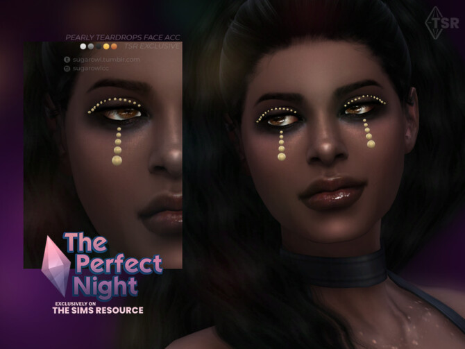 Sims 4 Pearly Teardrops face acc by sugar owl at TSR