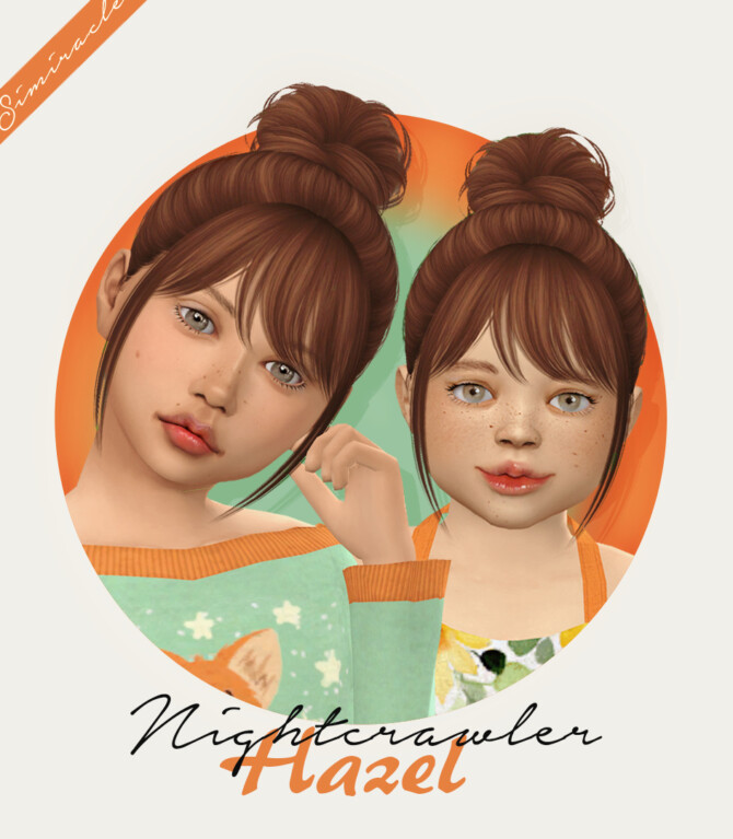 Sims 4 Nightcrawler Hazel hair for kids & toddlers at Simiracle