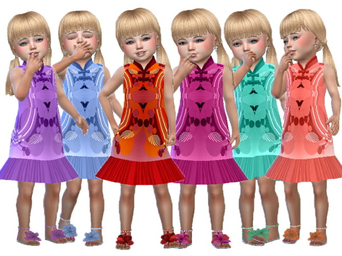 Sims 4 Lunar Toddler dress by TrudieOpp at TSR