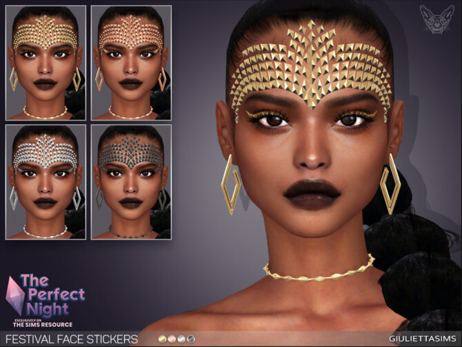 Sims 4 Festival Rhombus Face Stickers (2 items) by feyona at TSR
