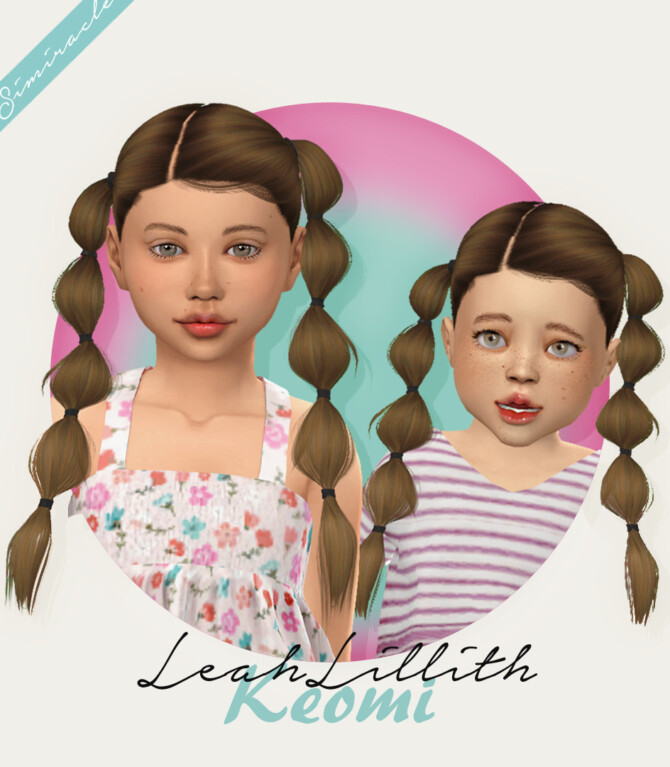 Sims 4 LeahLillith Keomi hair for kids & toddlers at Simiracle