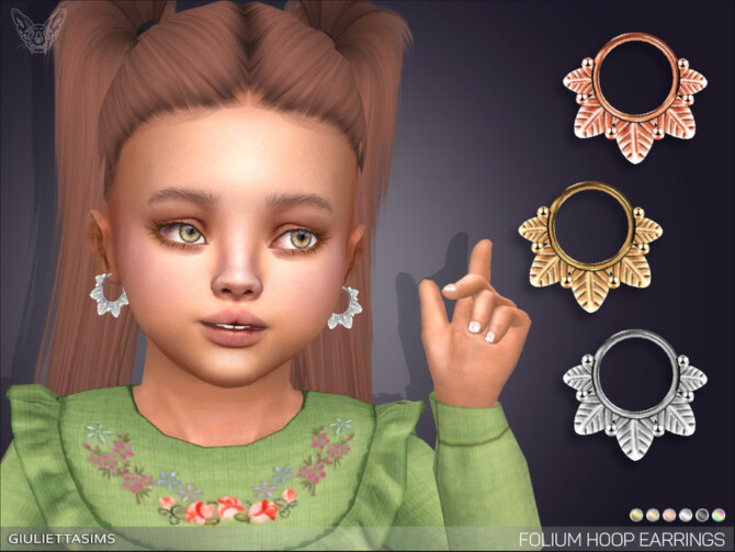 Sims 4 Folium Little Hoop Earrings For Toddlers by feyona at TSR