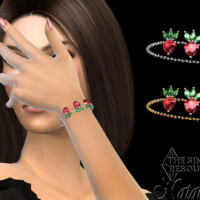 Strawberry Pendant Chain Bracelet By Natalis