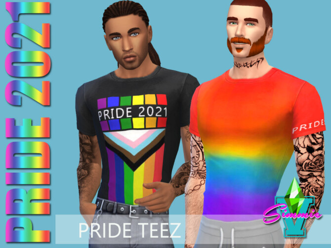 Sims 4 Pride21 Teez by SimmieV at TSR