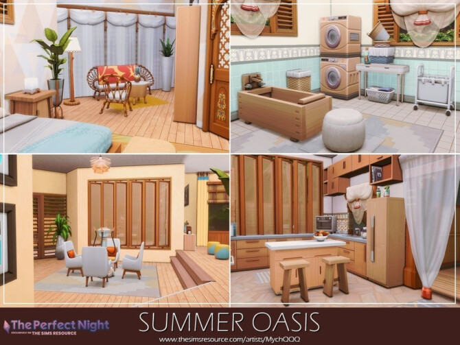 Sims 4 Summer Oasis Home by MychQQQ at TSR