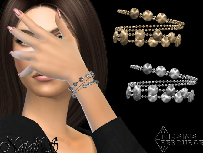 Sims 4 Mini disk chain bracelets by NataliS at TSR