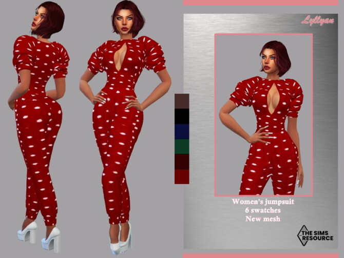Sims 4 Aline womens jumpsuit by LYLLYAN at TSR