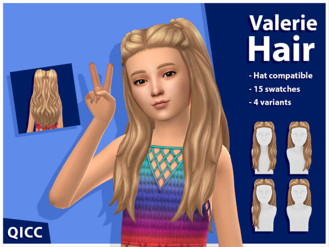 Sims 4 Valerie Hair Set by qicc at TSR