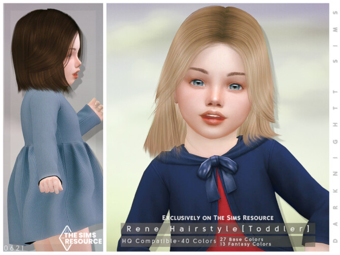 Sims 4 Rene Hairstyle Toddler by DarkNighTt at TSR