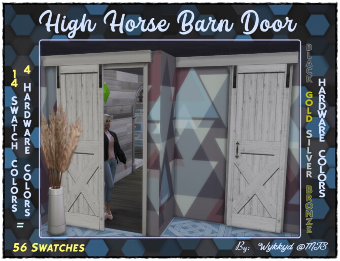 Sims 4 The High Horse Barn Door by Wykkyd at Mod The Sims 4