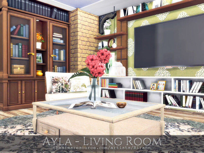Sims 4 Ayla Living Room by Rirann at TSR