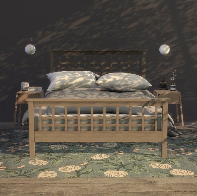 Sims 4 Craftsman High Footboard Bed at Heurrs