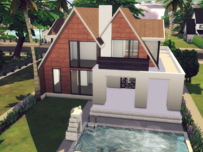 Sims 4 Coral Shell house by GenkaiHaretsu at TSR