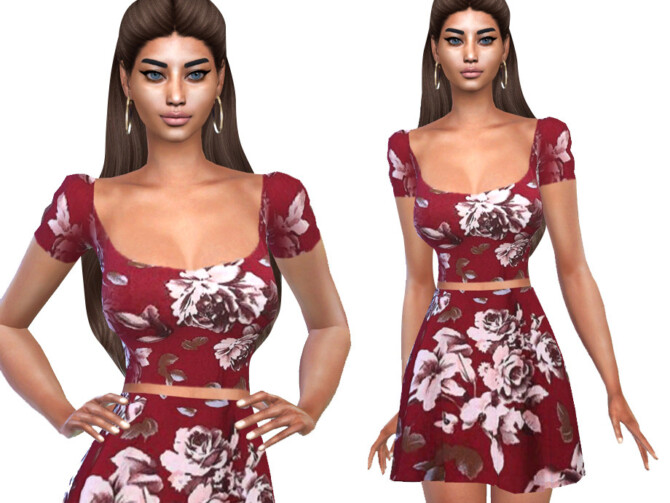 Sims 4 Floral Summer Skirt by Saliwa at TSR