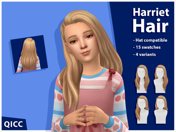 Sims 4 Harriet Hair Set by qicc at TSR