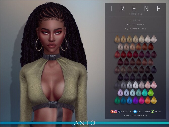 Sims 4 Irene hair by Anto at TSR
