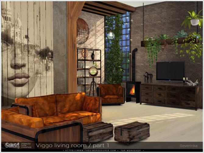 Sims 4 Viggo livingroom part I by Severinka at TSR