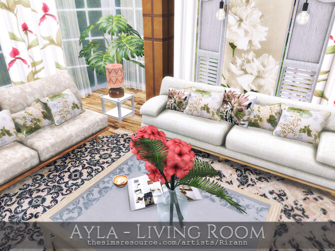 Sims 4 Ayla Living Room by Rirann at TSR