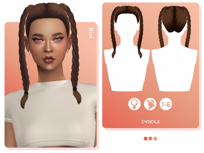 Sims 4 Nini Hairstyle by EnriqueS4 at TSR
