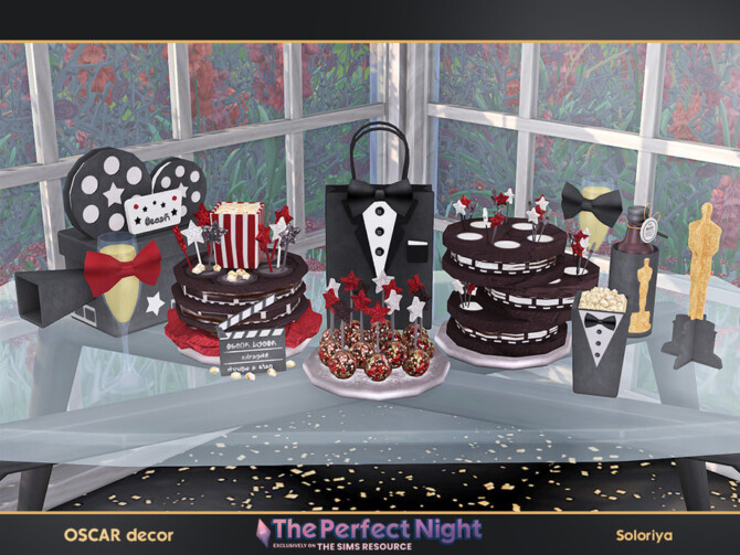 Sims 4 The Perfect Night Oscar Decor by soloriya at TSR