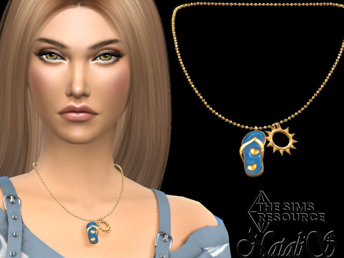 Sims 4 Flip flop pendant necklace by NataliS at TSR