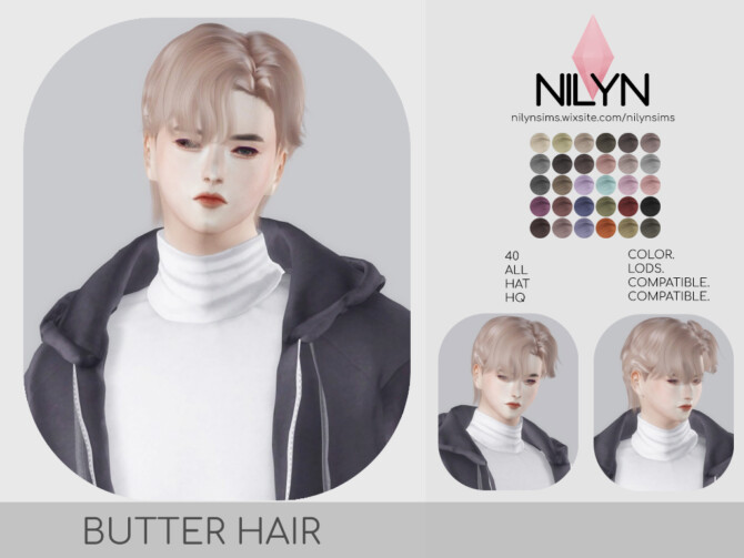 Sims 4 BUTTER HAIR (P) at Nilyn Sims 4