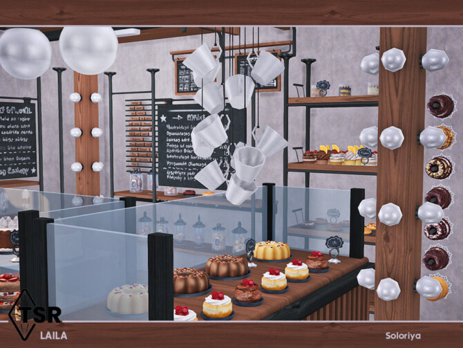 Sims 4 Laila furniture set for bakery by soloriya at TSR
