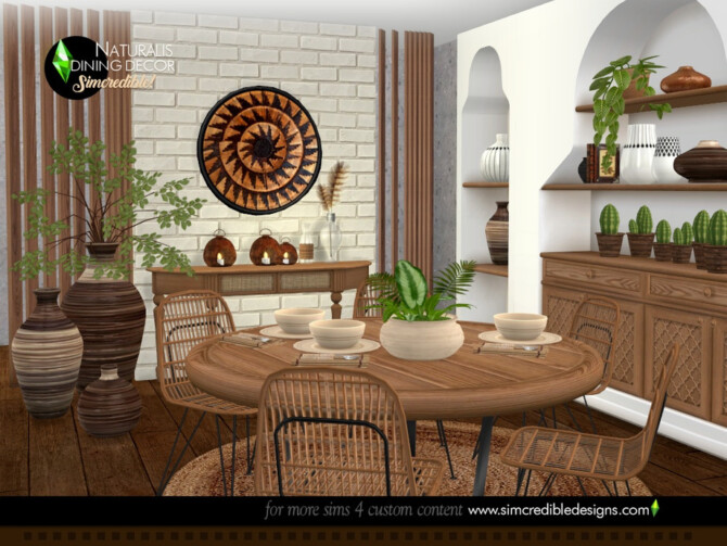 Sims 4 Naturalis Dining decor by SIMcredible at TSR