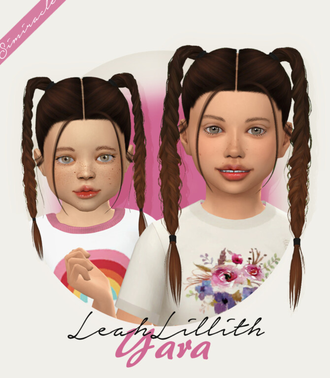 Sims 4 LeahLillith Yara hair for kids & toddlers at Simiracle