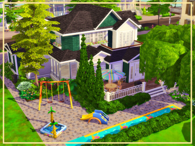 Sims 4 Green Family House by simmer adelaina at TSR