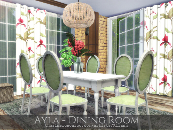Sims 4 Ayla Dining Room by Rirann at TSR