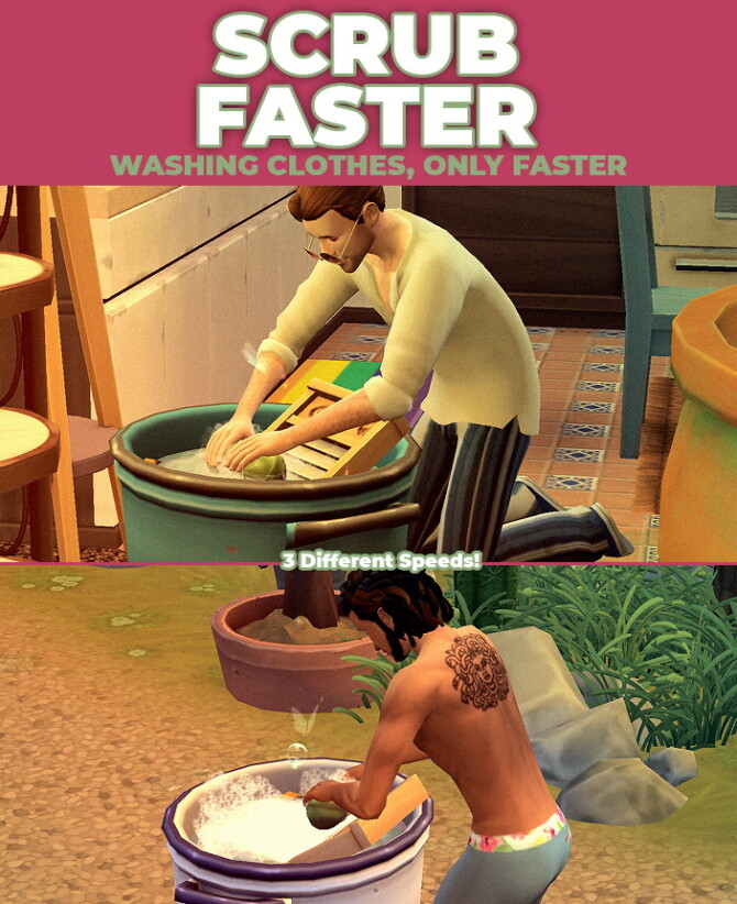 Sims 4 Scrub Faster   Perform Wash Tub Interactions Faster at Mod The Sims 4