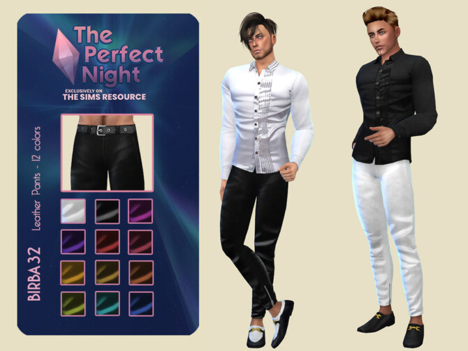 Sims 4 The Perfect Night Leather Pants by Birba32 at TSR