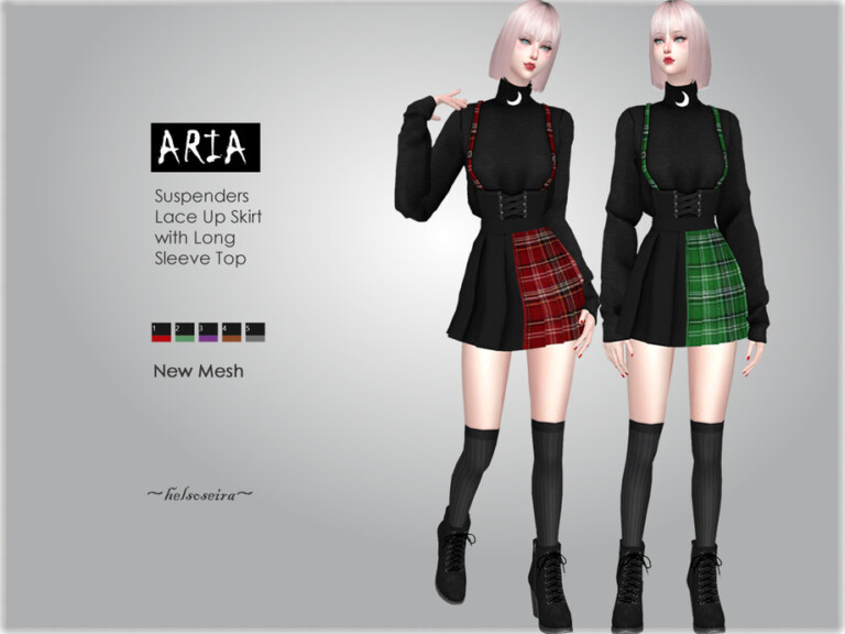 Aria Suspender Outfit By Helsoseira At Tsr Sims 4 Updates