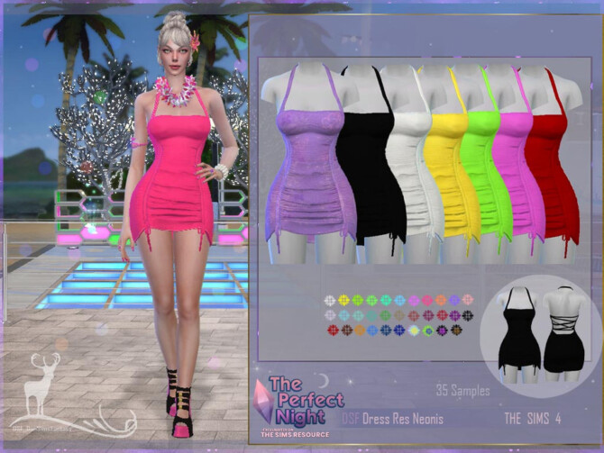 Sims 4 The Perfect Night Dress Res Neonis by DanSimsFantasy at TSR