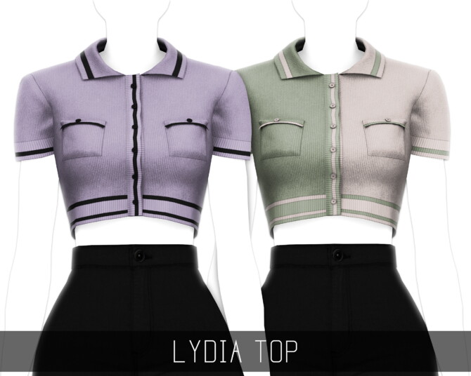 Sims 4 LYDIA short sleeve knitted cardigan top at Simpliciaty