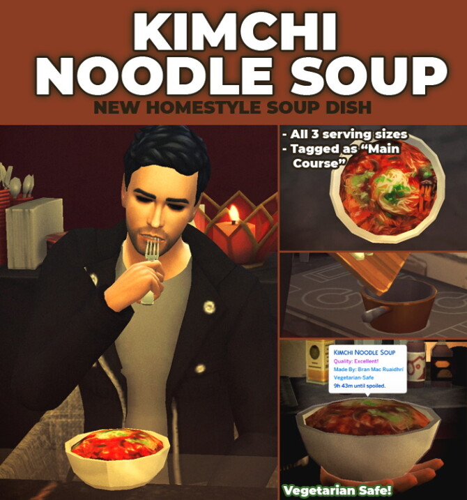 Kimchi Noodle Soup Custom Recipe at Mod The Sims 4 » Sims 4 Updates