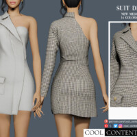 One Shoulder Suit Dress By Sims2fanbg