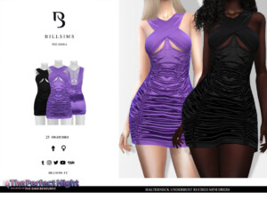 Halterneck Underbust Ruched Mini Dress by Bill Sims at TSR