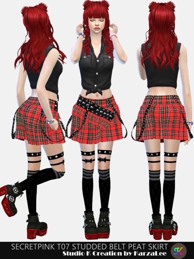 Sims 4 Studded belt peat skirt T07 at Studio K Creation