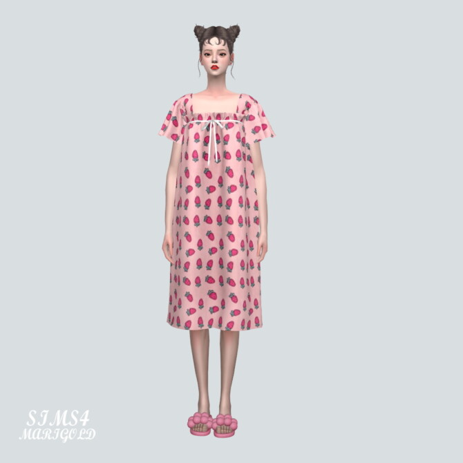 Sims 4 Ribbon Midi Dress at Marigold