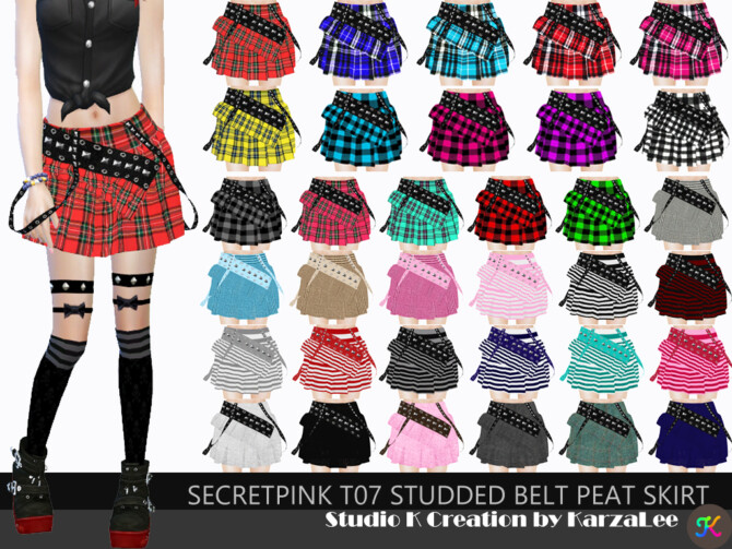 Sims 4 Studded belt peat skirt T07 at Studio K Creation