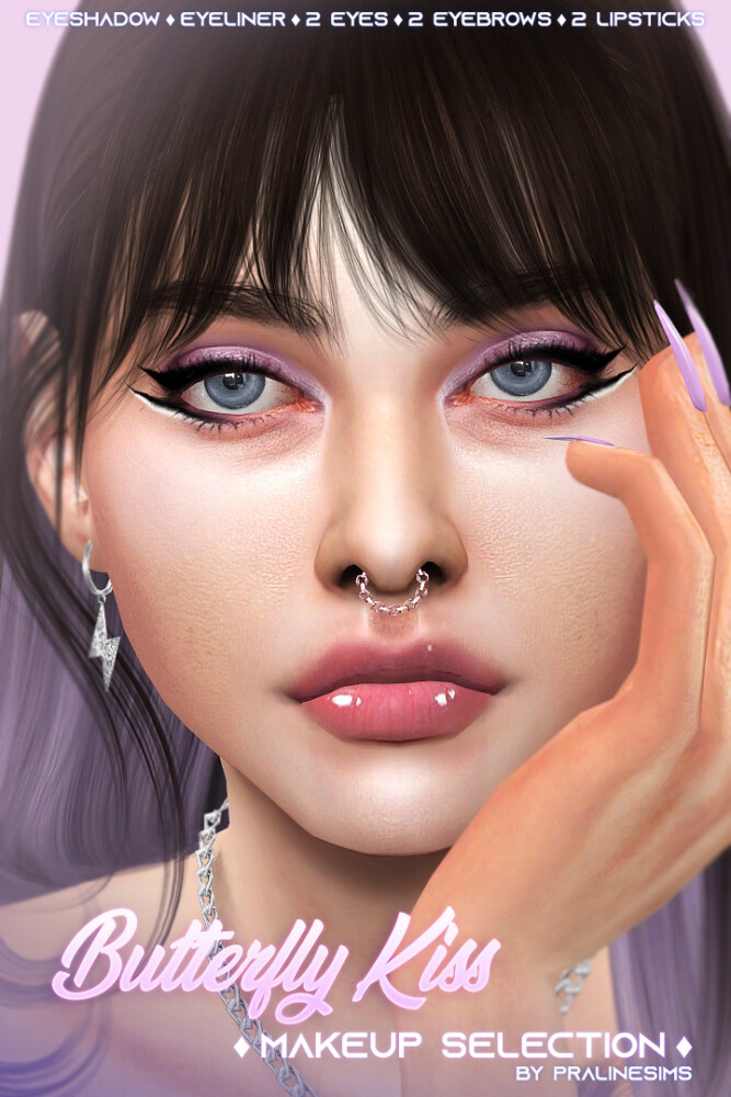 Sims 4 BUTTERFLY Makeup Selection at Praline Sims