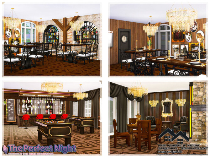 Sims 4 The Perfect Night BIRRERIA Restaurant by marychabb at TSR