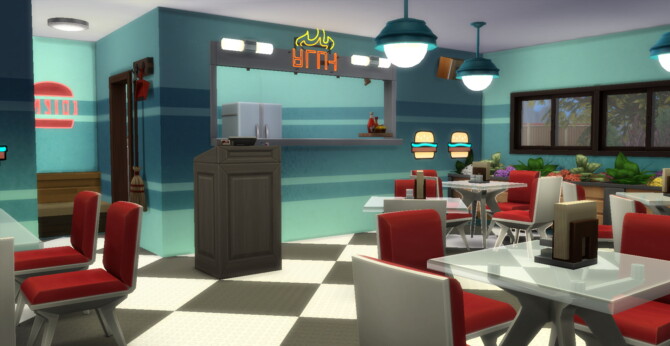 Sims 4 BurgerTime Diner by kittychin at Mod The Sims 4