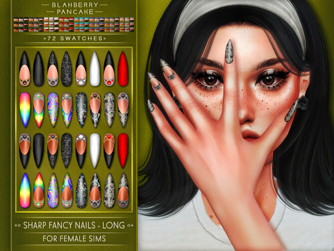 Sims 4 Fancy Nails 4 versions (F) at Blahberry Pancake