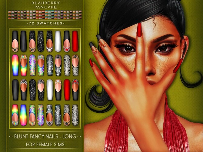 Sims 4 Fancy Nails 4 versions (F) at Blahberry Pancake